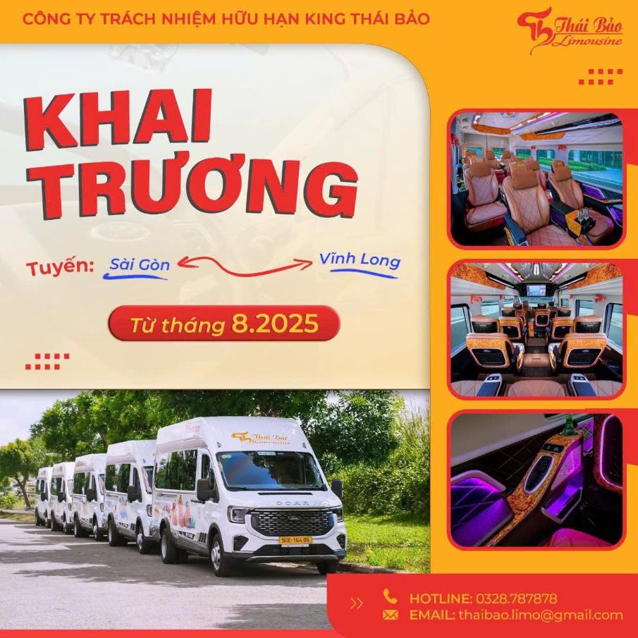 Nhà xe Thái Bảo khai trương xe limousine Sài Gòn đi Vĩnh Long