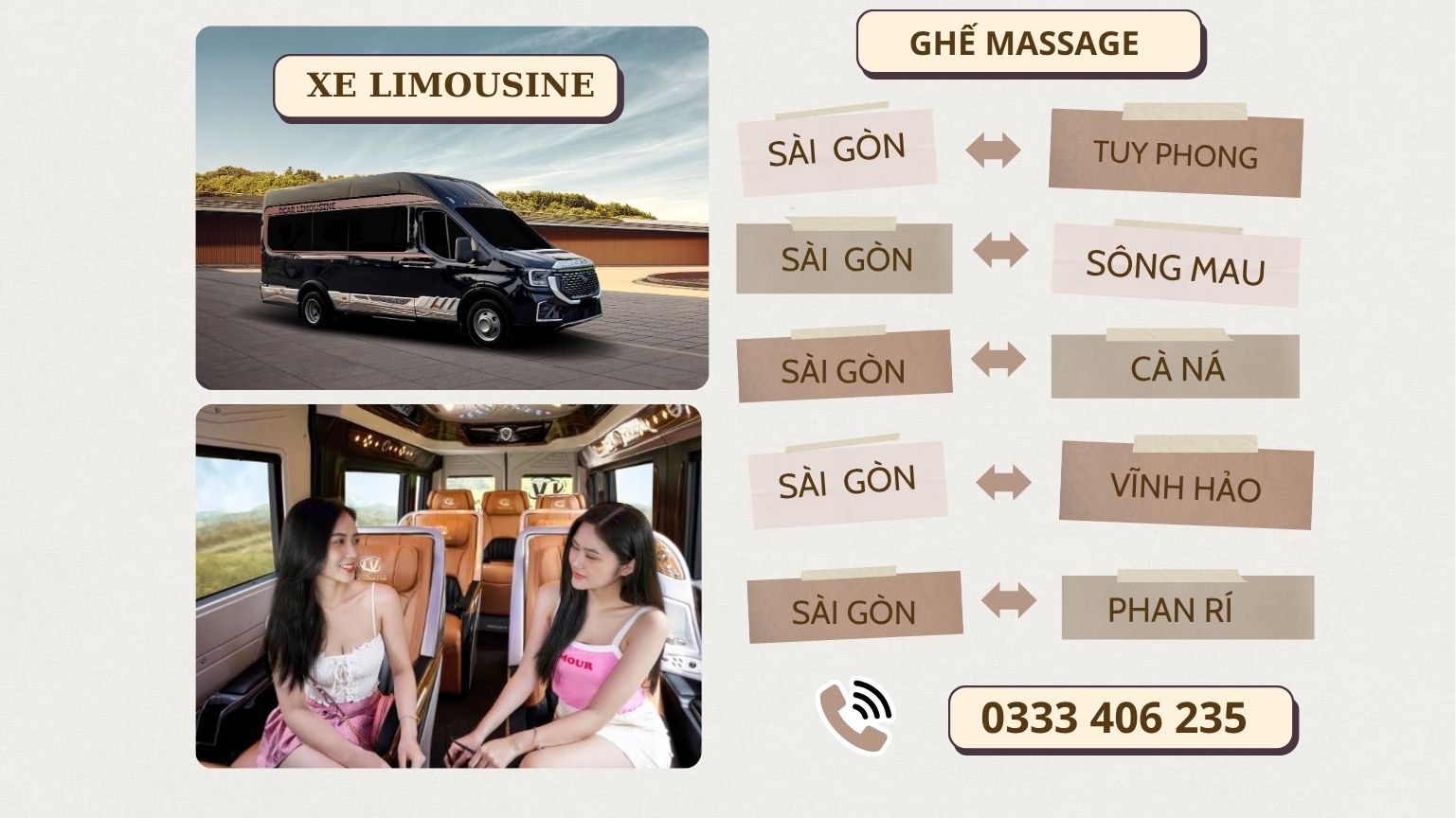 Nhà xe vĩnh Hảo Limousine tuyến Sài Gòn đi Bình Thuận và ngược lại