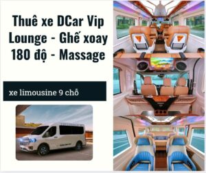Cho thuê xe DCar VIP Lounge ghế xoay 180 độ, massage, sofa rộng rãi