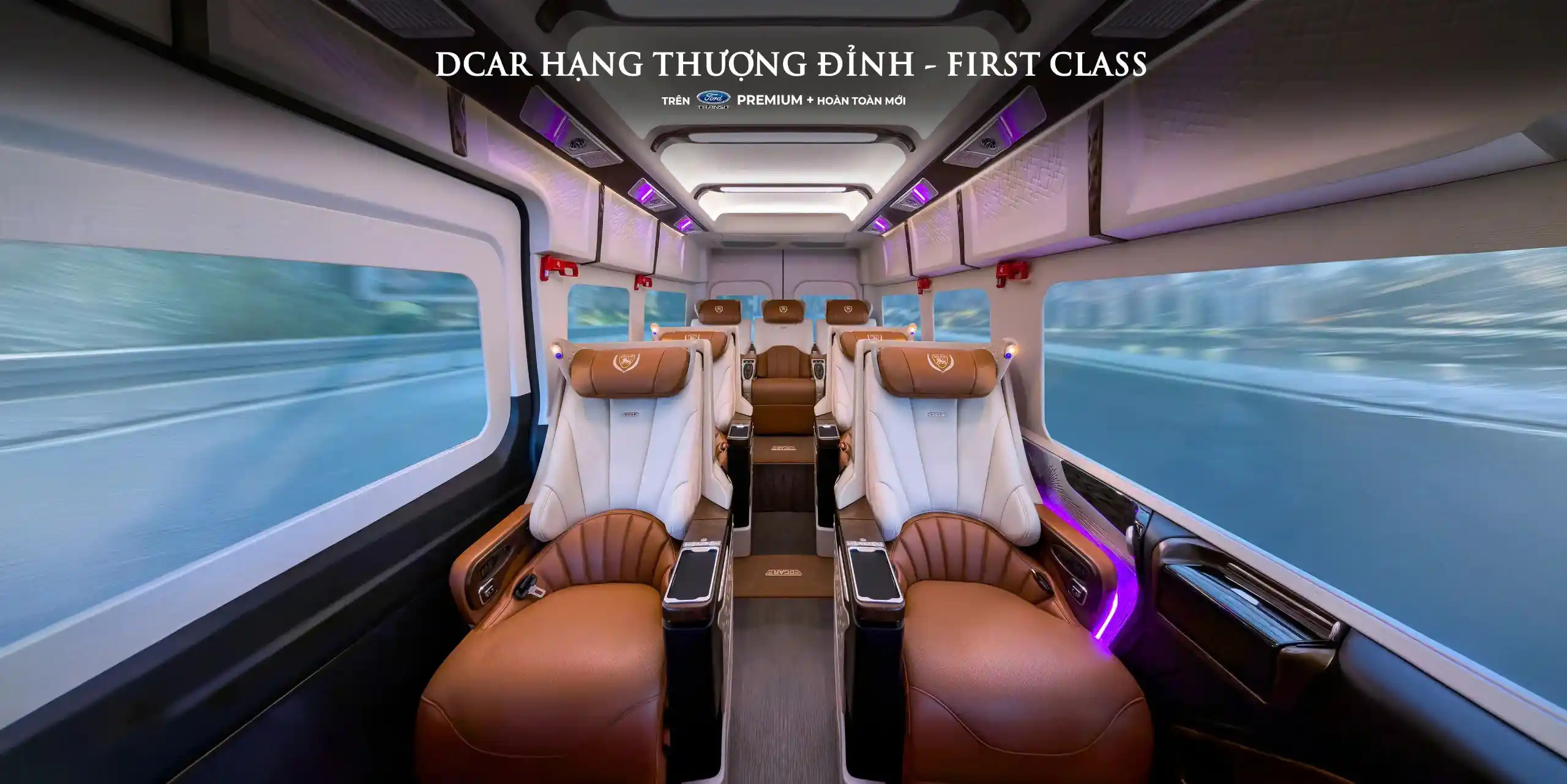 Khoang nội thất của Transit DCar Hạng Thượng Đỉnh 2026